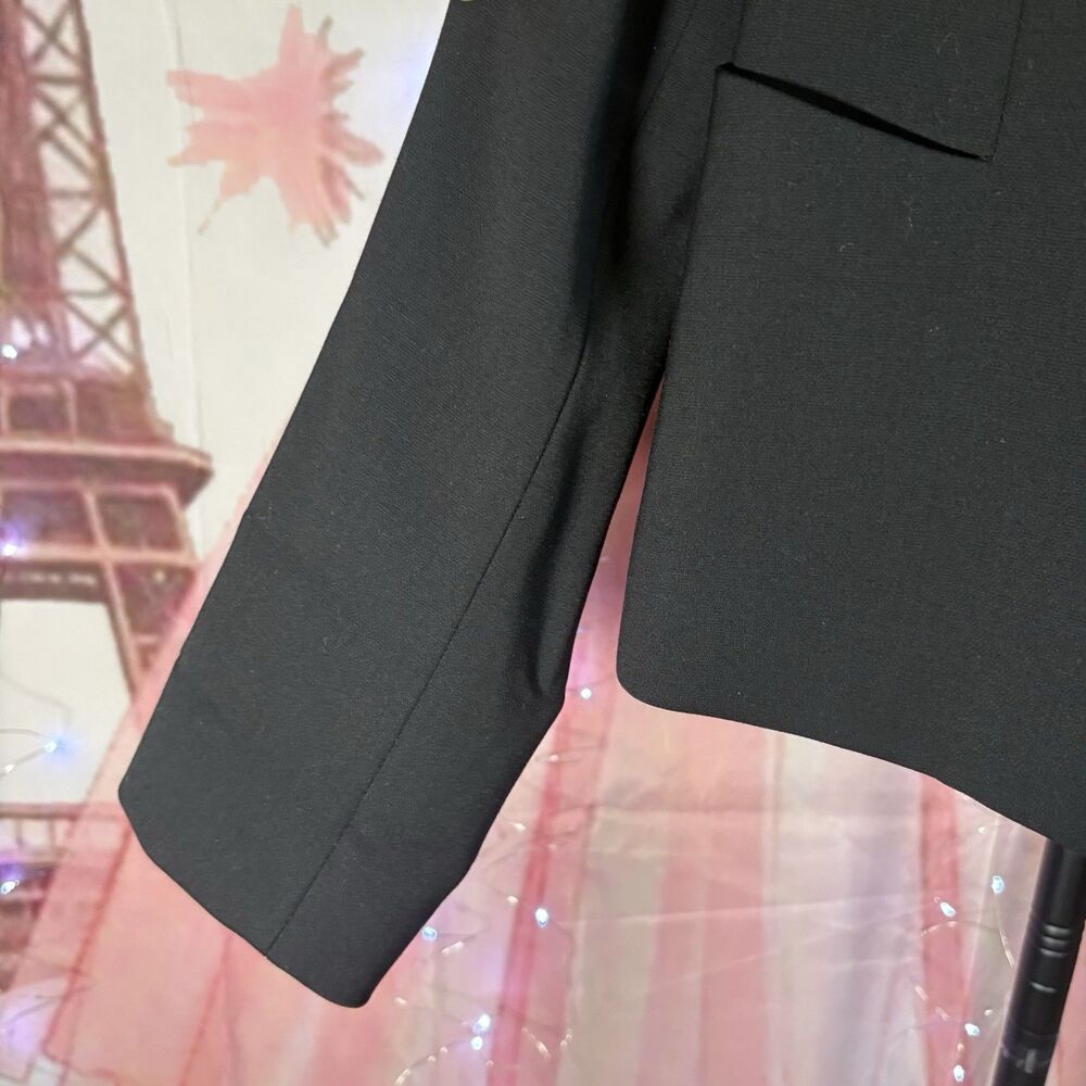 VINCE black  Blazer / Jacket  Size 8 Fully  Lined Lapel Open Front - Picture 4 of 12